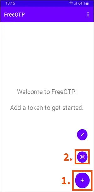 FreeOTP - écran principal